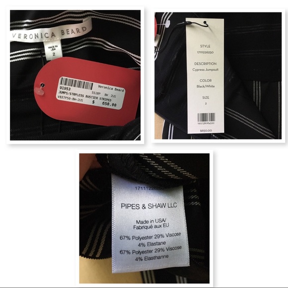 SOLD Veronica Beard Cypress Striped Jumpsuit 2 NWT - Picture 7 of 8